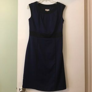 Navy and black sheath dress